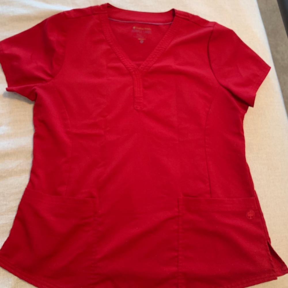 Healing Hands Red scrub top